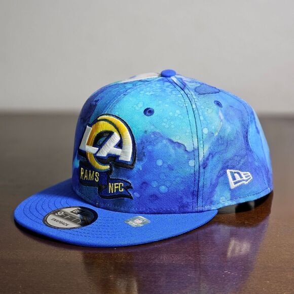 Los Angeles Rams New Era Sideline Ink Dye Snapback Cap Blue White 9Fifty 950 New - Picture 2 of 10